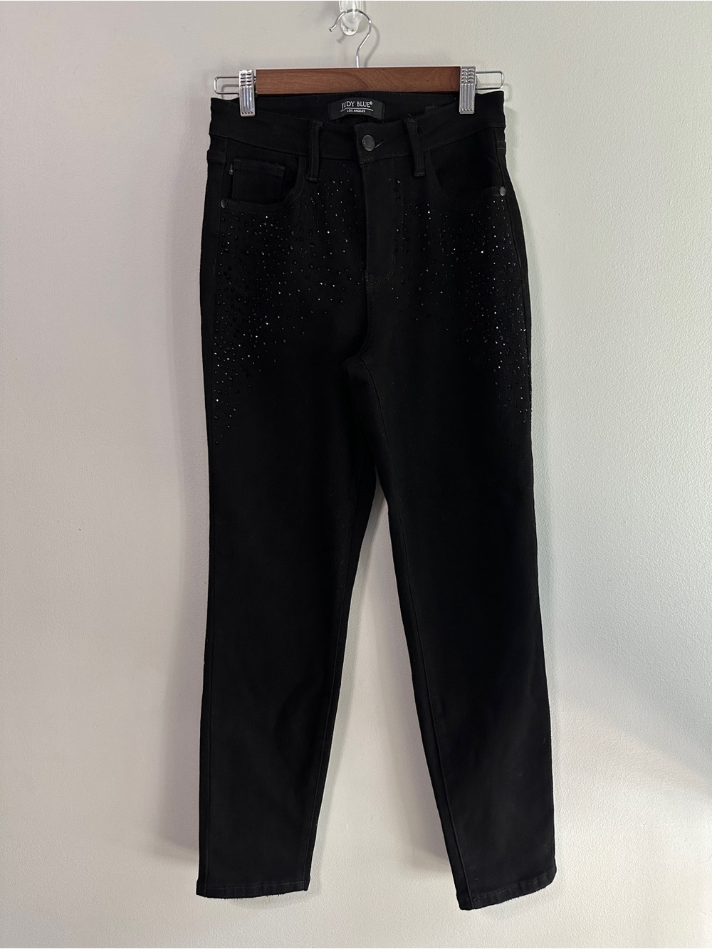 Judy Blue Slim Fit Jeans 1/25 Black Distressed Rhinestones High Rise